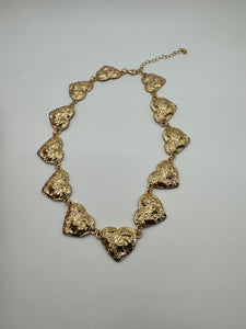 Heart Collar Necklace (silver and gold)