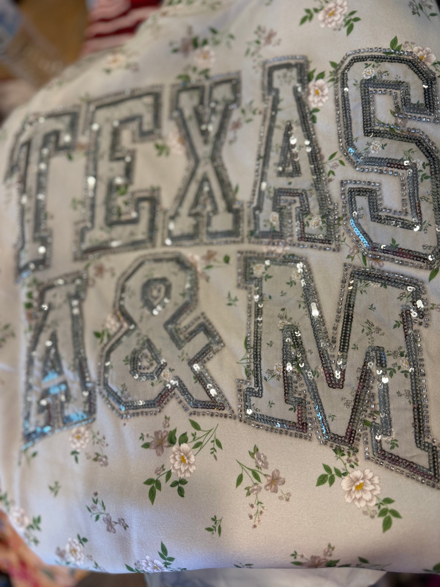 Queen of Sparkles Licensed Texas A&M Floral Sweatshirt