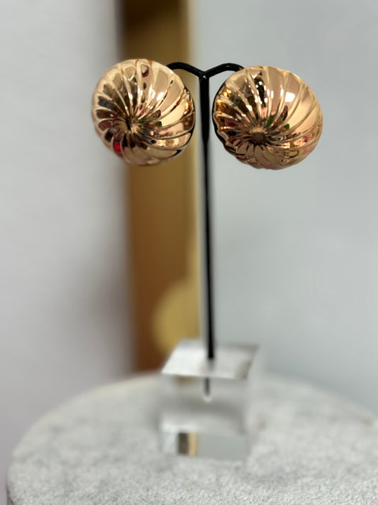 Round Swivel Stud Earrings (Silver and Gold)