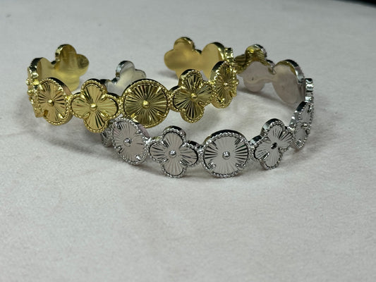 Clover Flower Style Cuff Bracelet FS