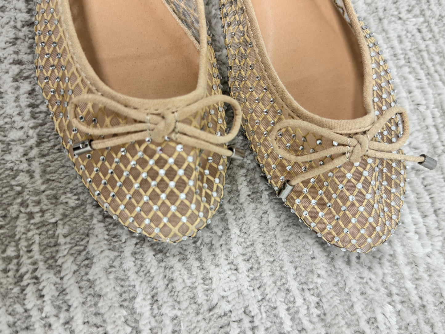 Nude Rhinestone Ballet Flat
