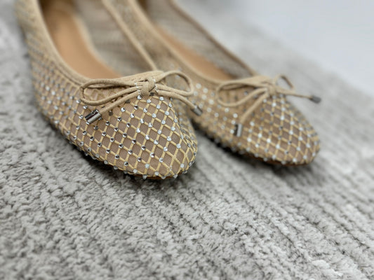 Nude Rhinestone Ballet Flat