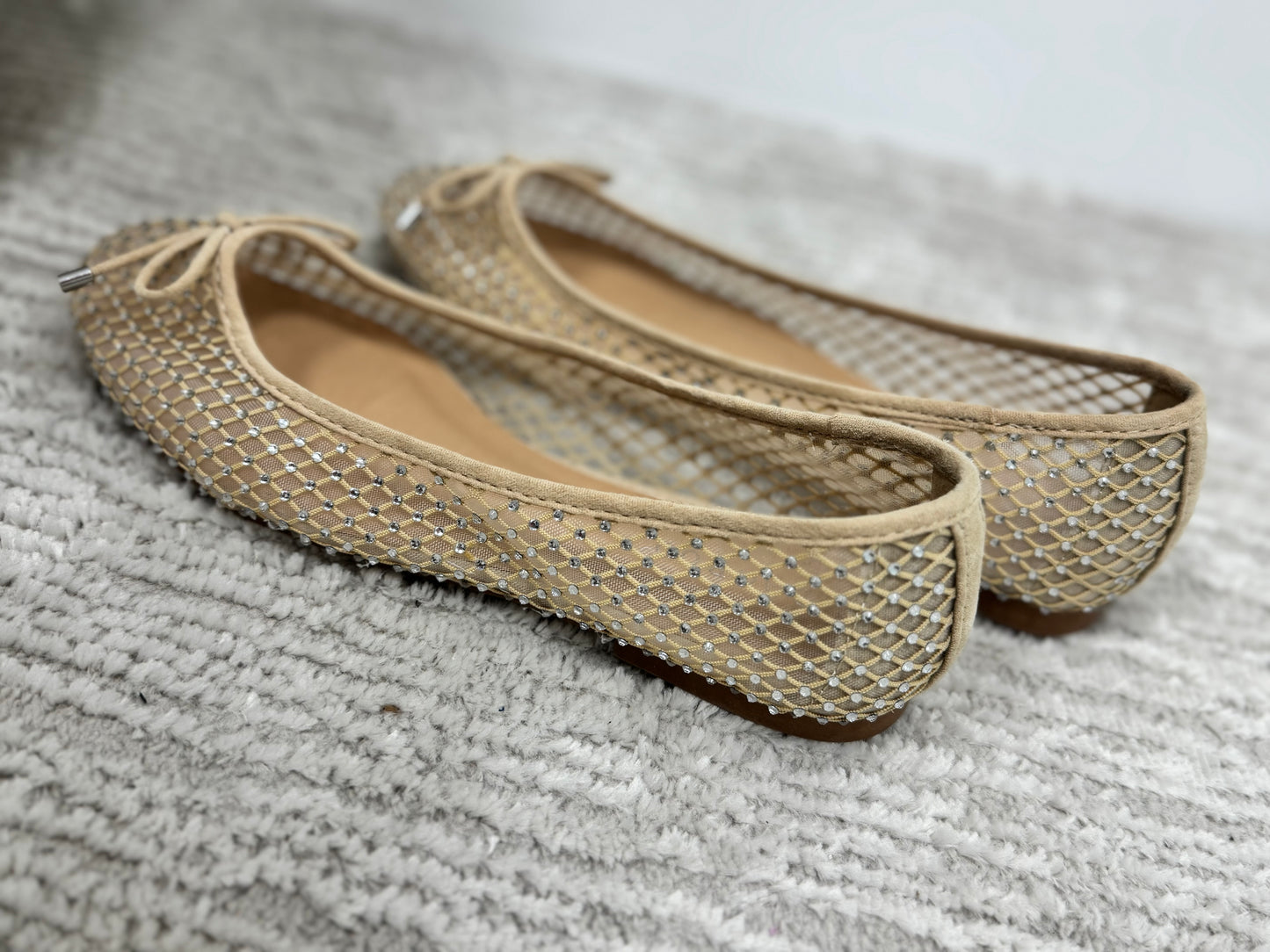 Nude Rhinestone Ballet Flat