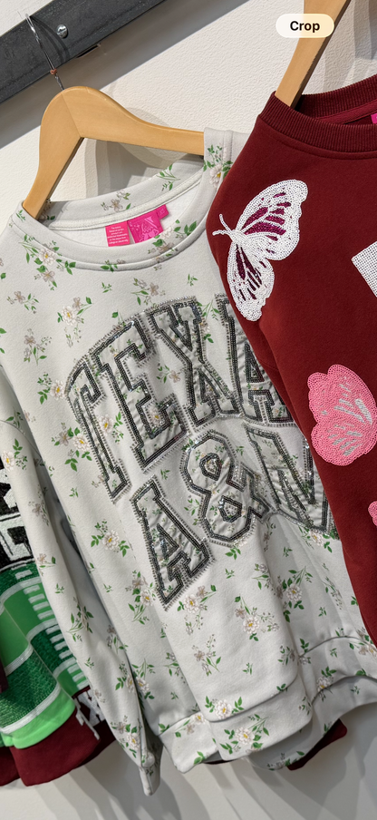 Queen of Sparkles Licensed Texas A&M Floral Sweatshirt
