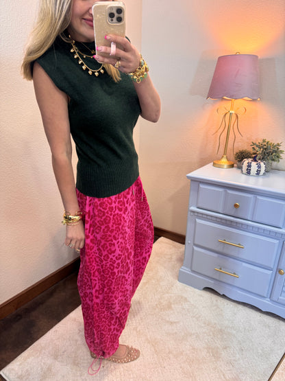 Deep Green High Neck Sleeveless Knit Top FS