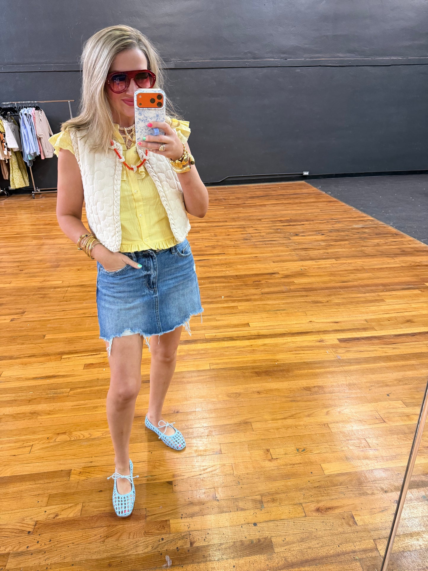 Denim Medium Blue Mini Skirt