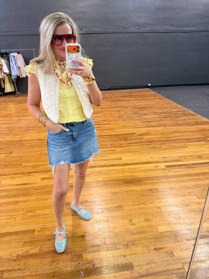 Denim Medium Blue Mini Skirt