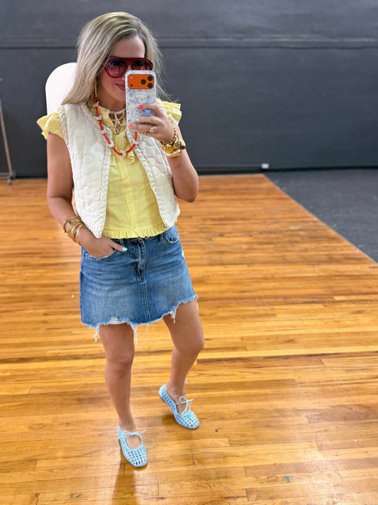 Denim Medium Blue Mini Skirt