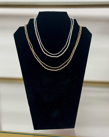 Double Bead Necklace (Silver and Gold)