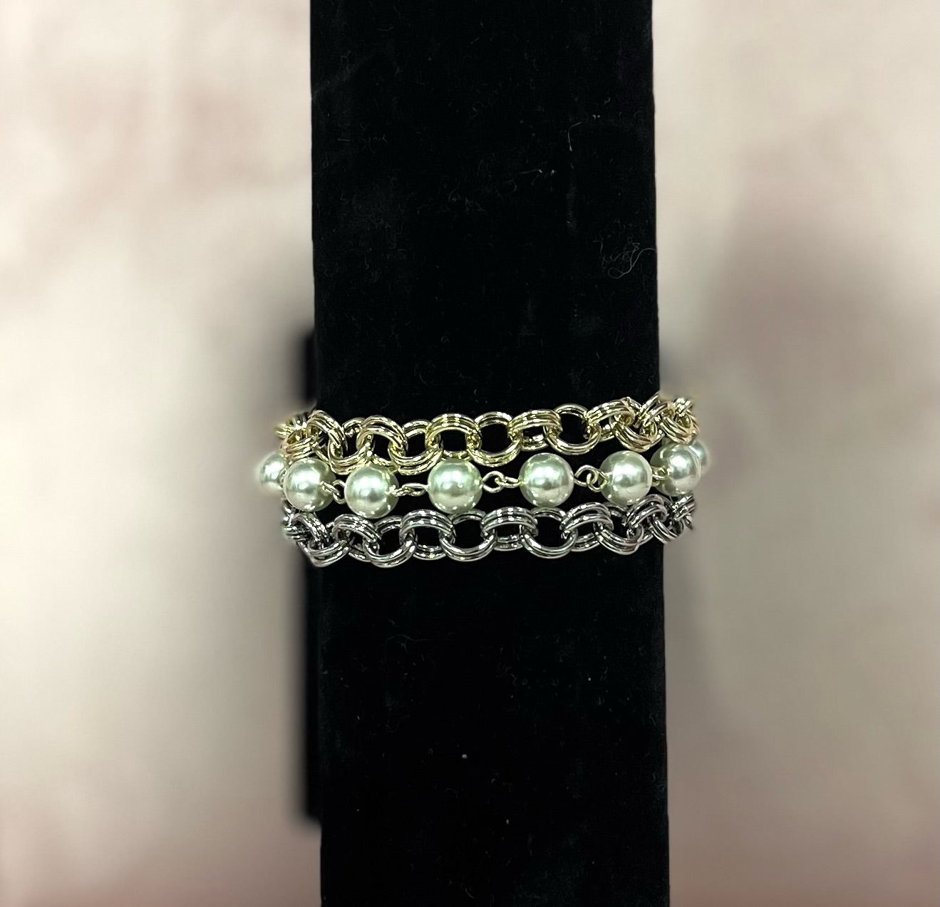 IP22 Double Tone and Pearl Gold Link Magnetic Bracelet
