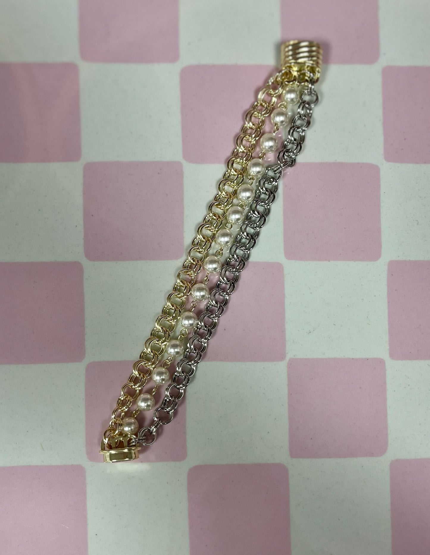 IP22 Double Tone and Pearl Gold Link Magnetic Bracelet