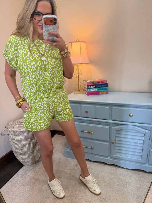 Lime Animal Print Set