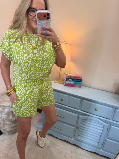 Lime Animal Print Set