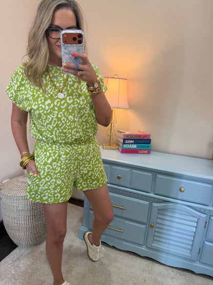 Lime Animal Print Set
