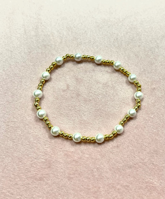 Pearl Bead Bracelet Style A- Gold