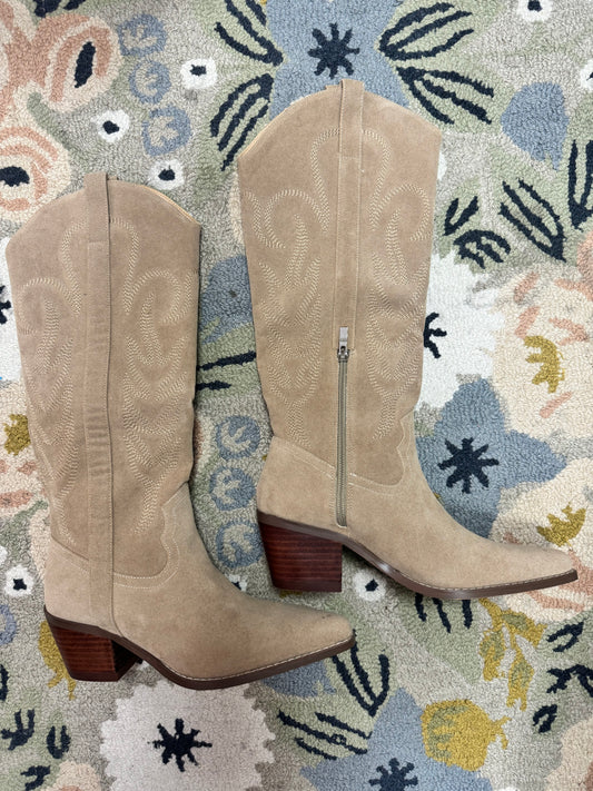 Taupe Suede Tall Boots FS