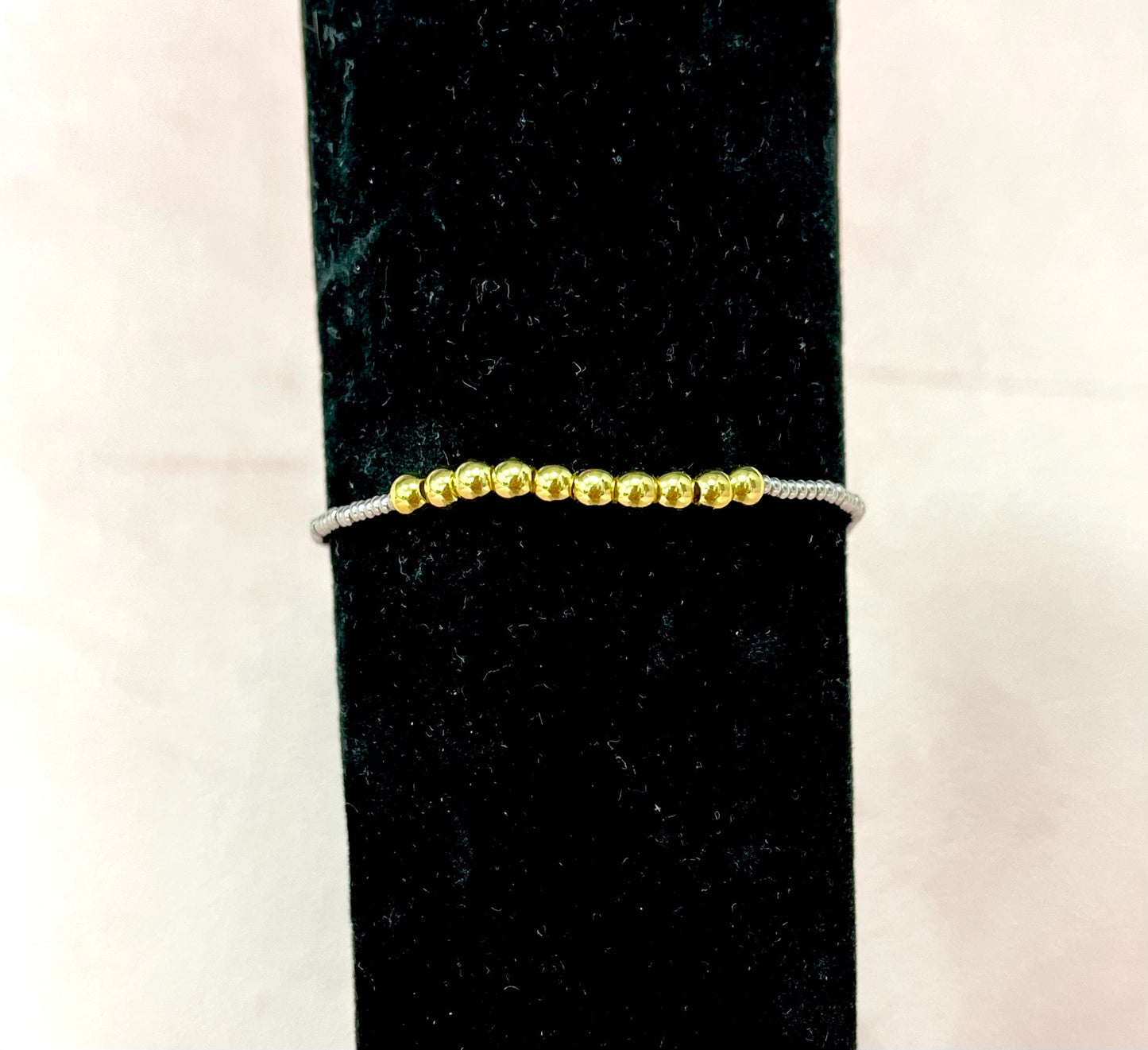 Dainty Mixed Metal Bead Bracelet