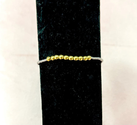 Dainty Mixed Metal Bead Bracelet