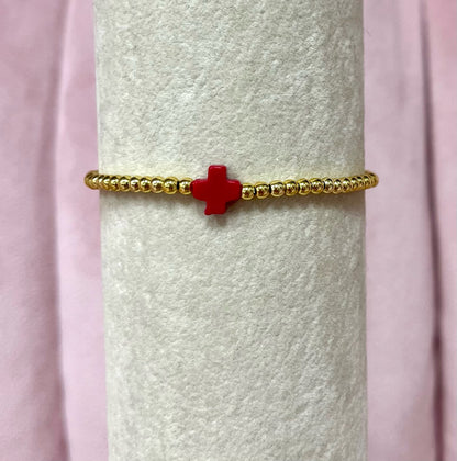 Luxe Colored Cross Bracelet- Gold