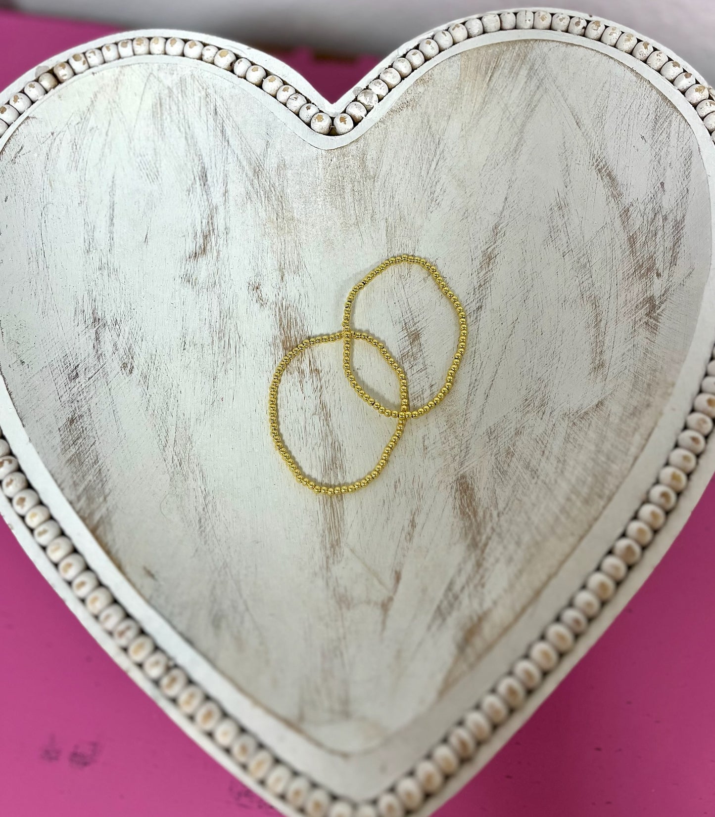 Dainty Gold Bead Bracelet Set of 2