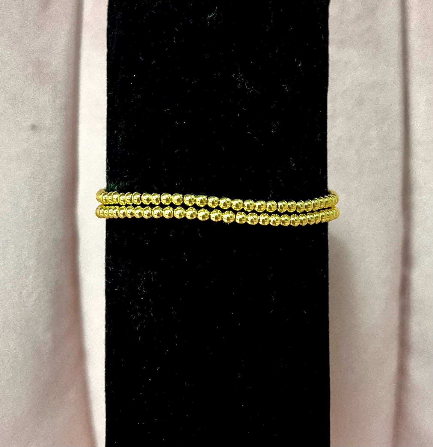 Dainty Gold Bead Bracelet Set of 2