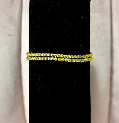 Luxe Dainty Gold Bead Bracelet Set of 2