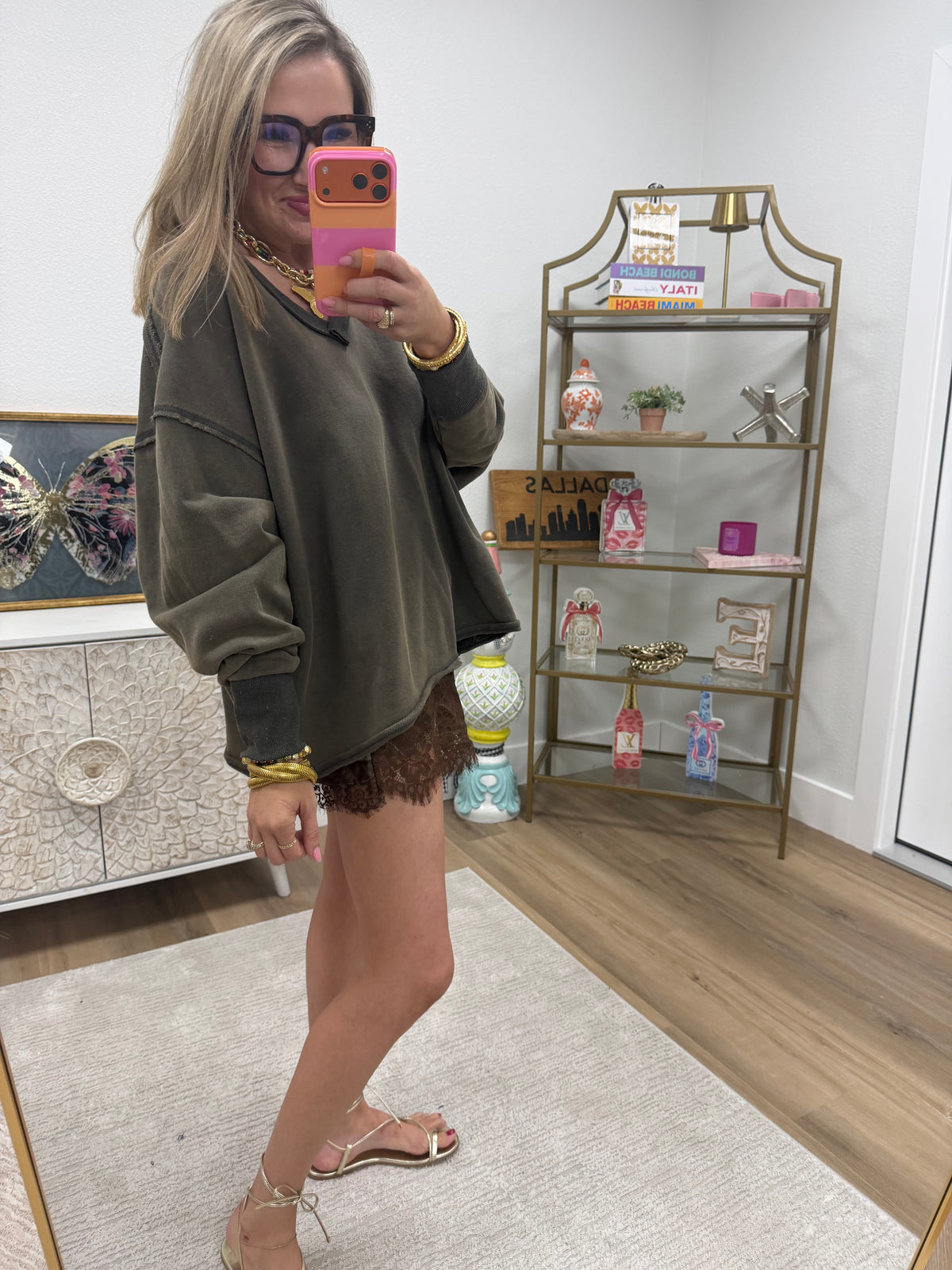 Ash Mineral Washed French Terry Over-sized Sweatshirt