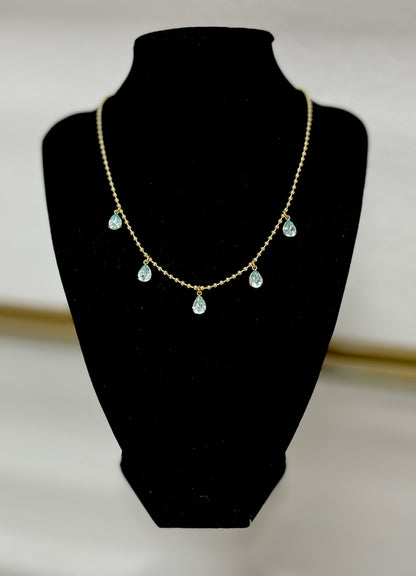 Crystal Color Drop Down Magnetic Necklace  (3 colors) FS