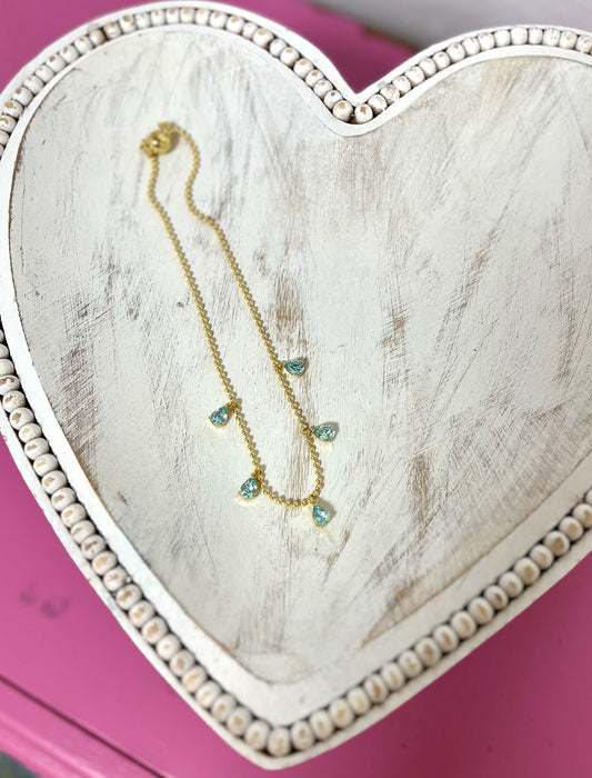 Crystal Color Drop Down Magnetic Necklace  (3 colors)