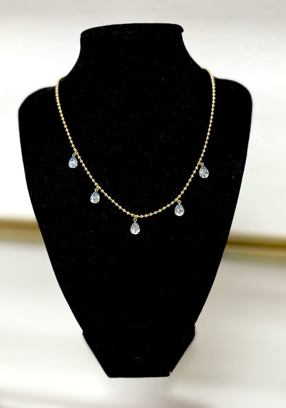 Crystal Color Drop Down Magnetic Necklace  (3 colors) FS