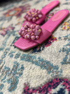Pink beaded sandals