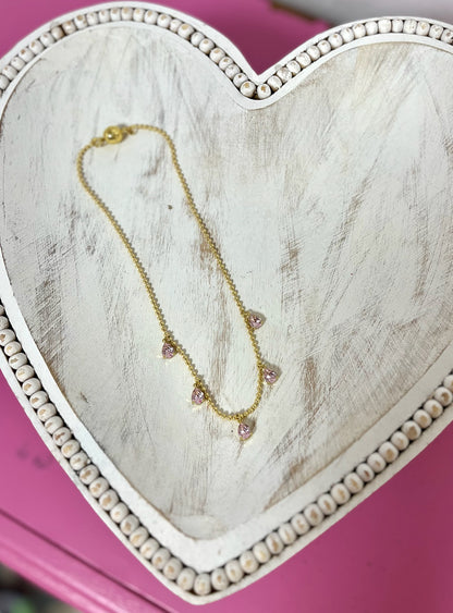 Crystal Color Drop Down Magnetic Necklace  (3 colors) FS
