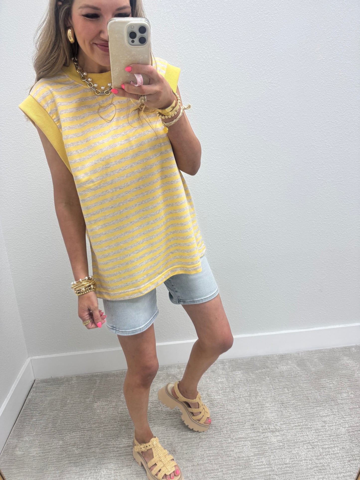 Light Wash High Rise Denim Shorts