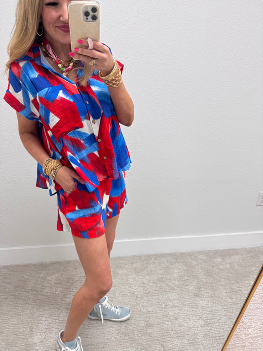 Red White and Blue Gauze Set