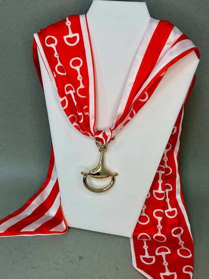 Large Horsebit Scarf Necklace- 3 colors