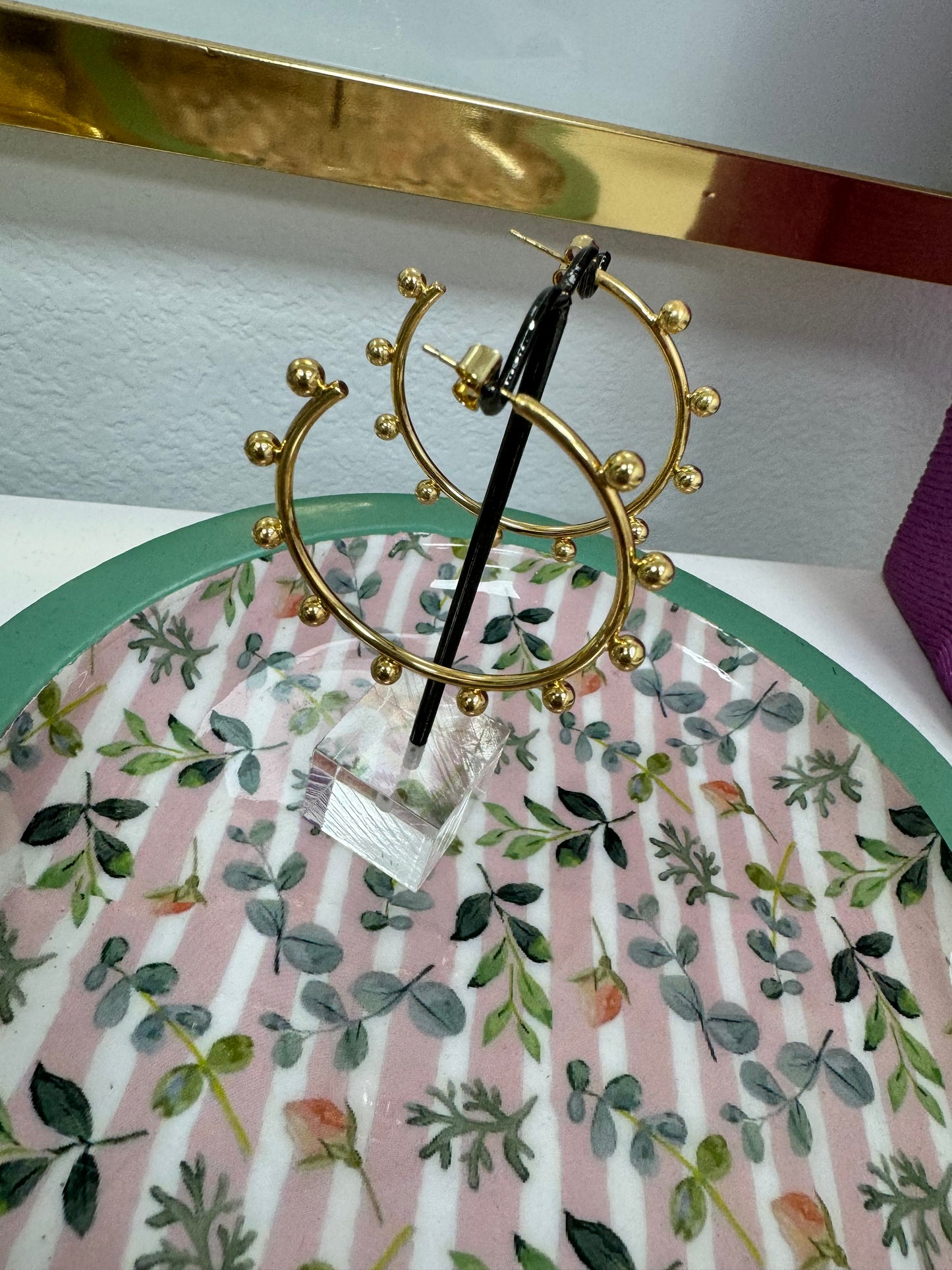 Studded Hoop Earrings (Silver and Gold) FS