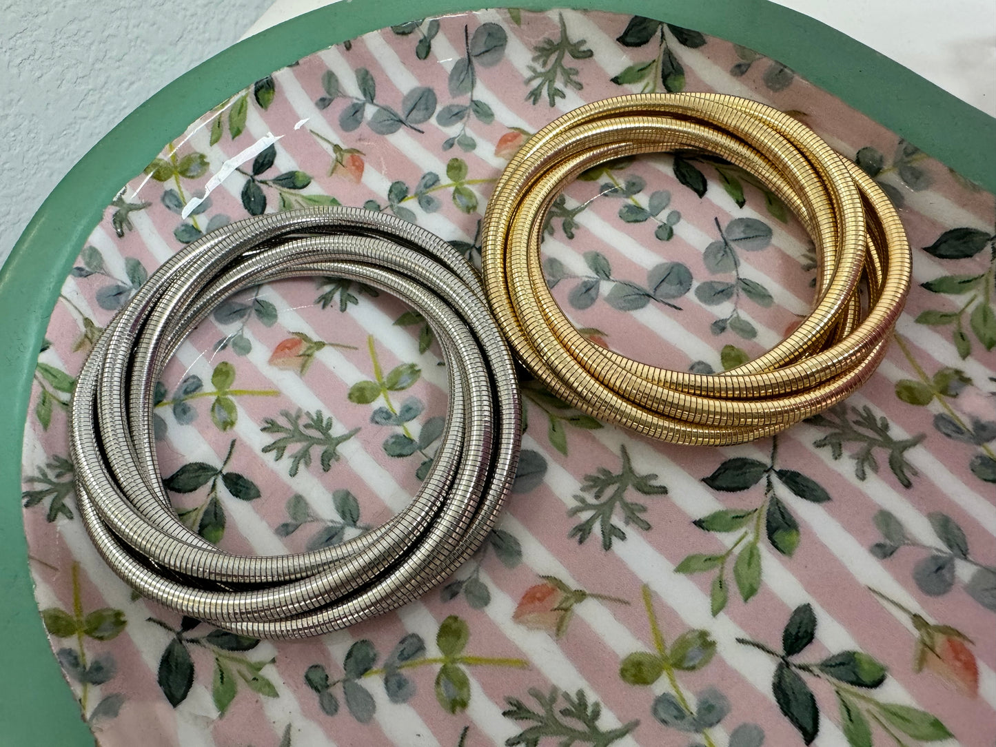 Twisty Stretchy Bracelet (Silver and Gold)