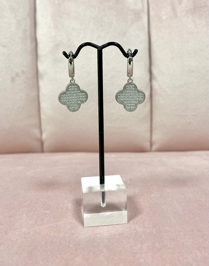 Crystal Dangle Clover Earring
