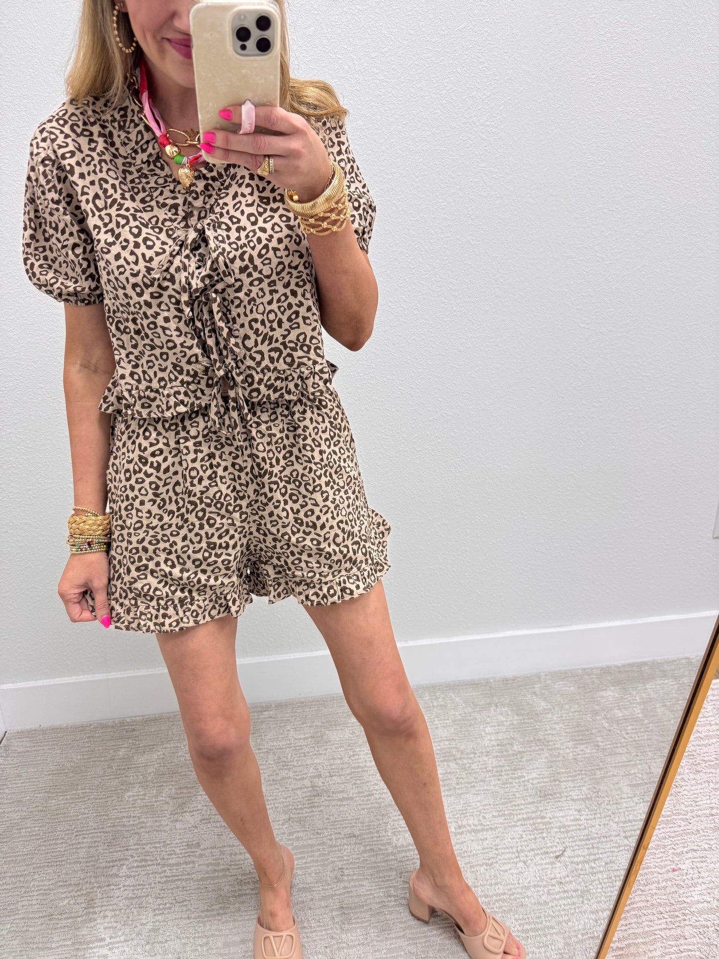 Mocha Mix Animal Print Short Set
