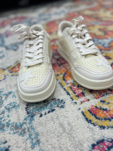 Cream Raffia Star Sneakers