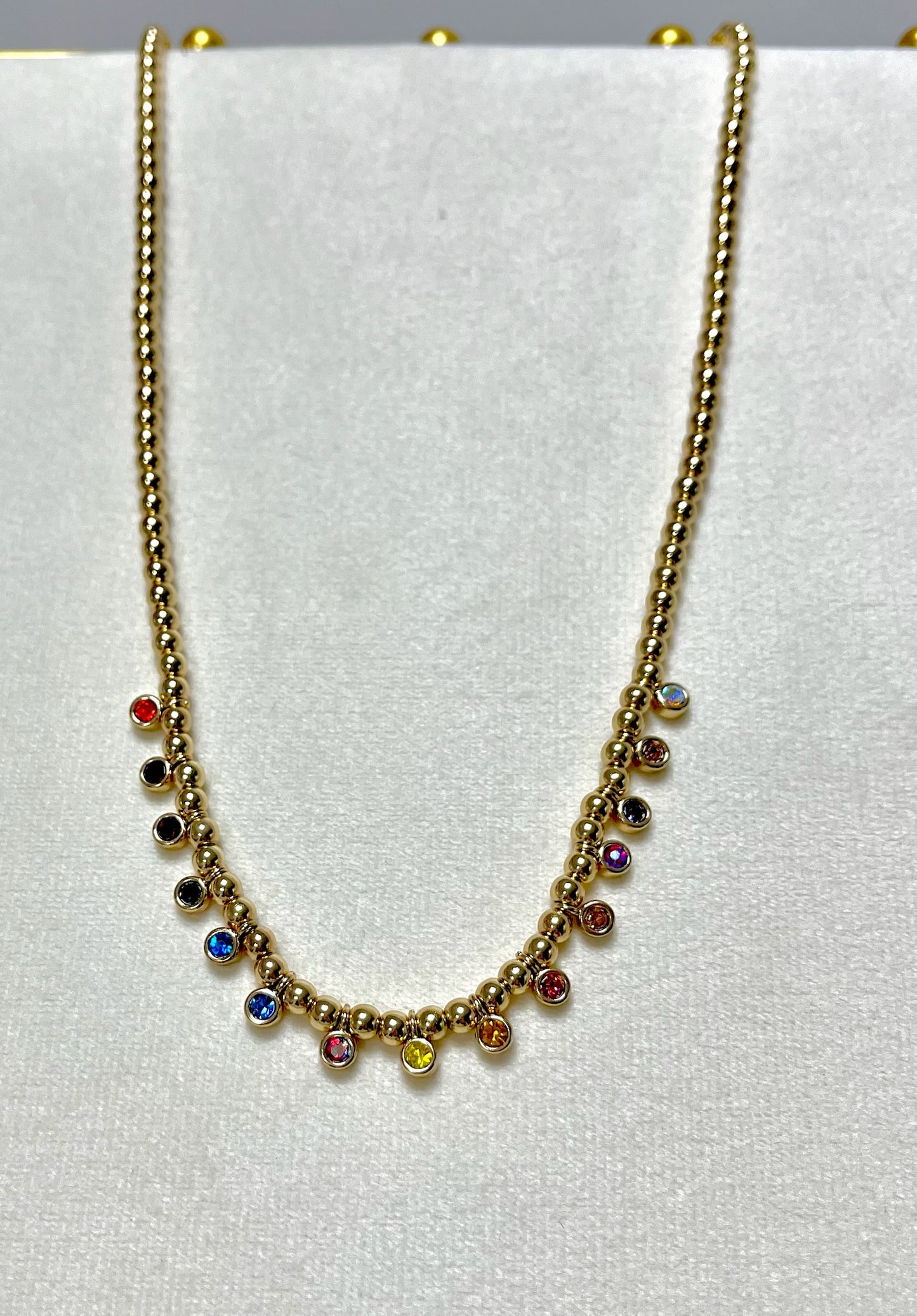Multi Colored Bead Dangle Necklace