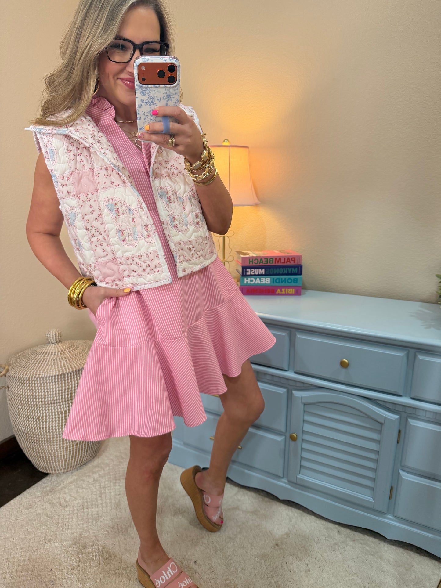 Ida Mae Butterfly Patchwork Pastel Quilted Cate Vest *FS
