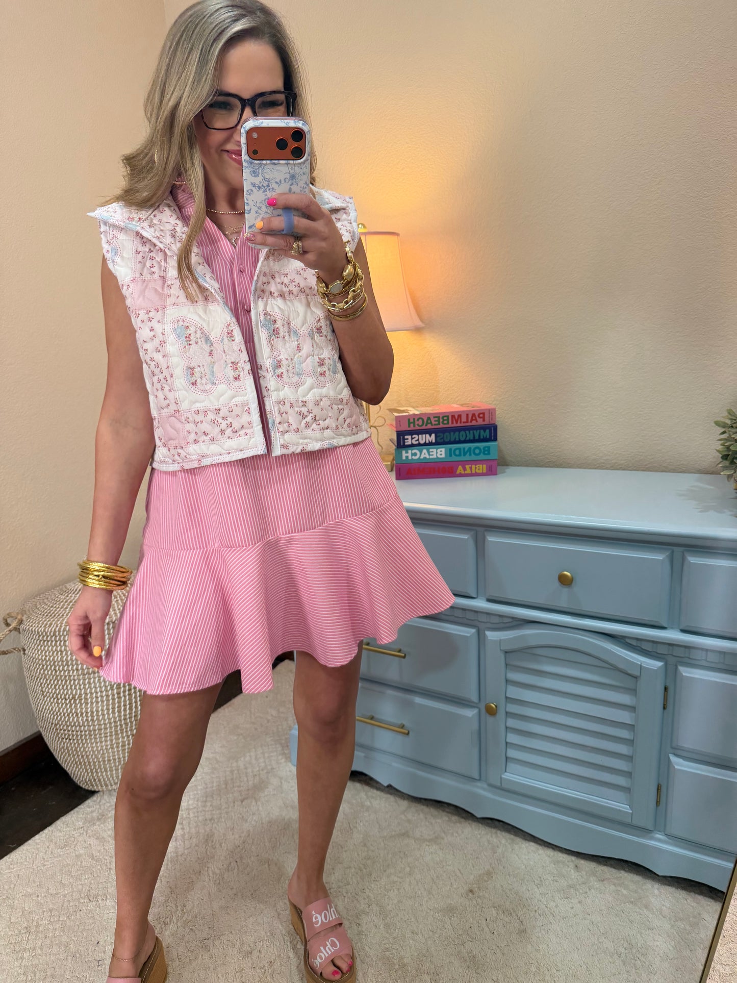 Ida Mae Butterfly Patchwork Pastel Quilted Cate Vest *FS