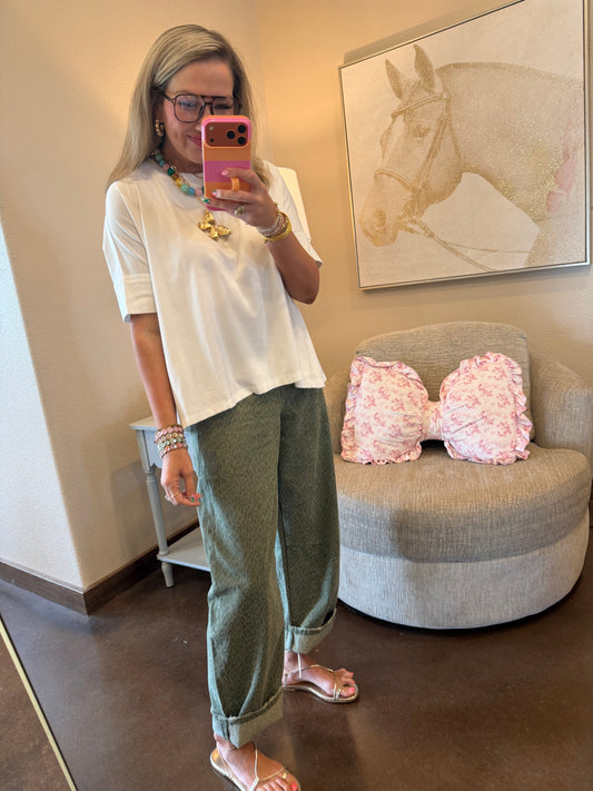 Ivory Oversized Pullover Round Neck Top