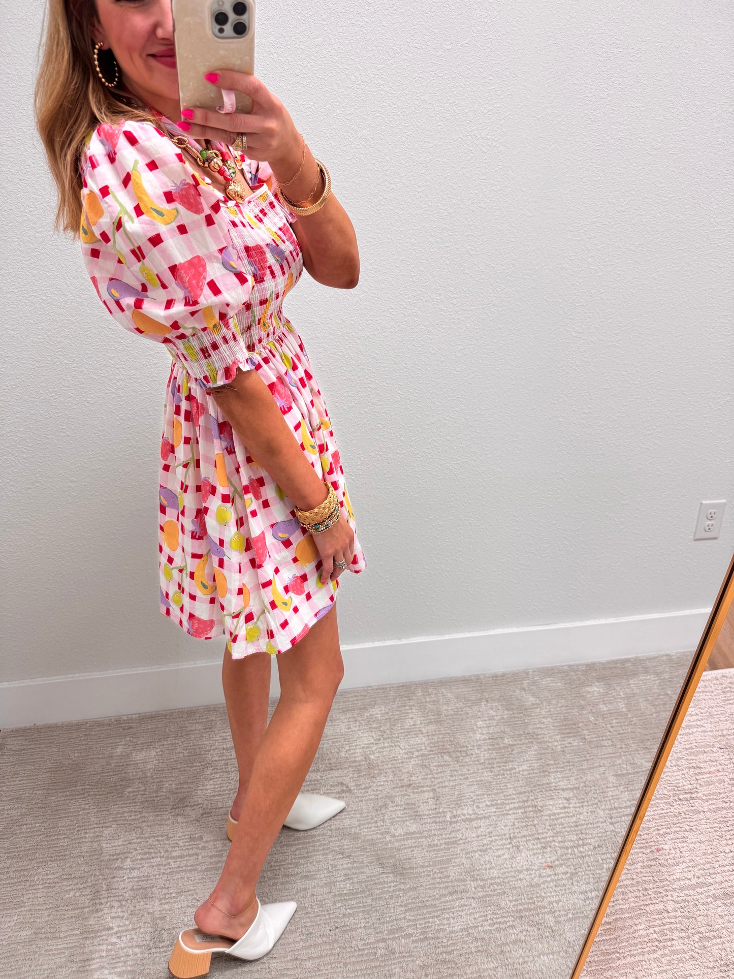 Checkered Fruit Dress