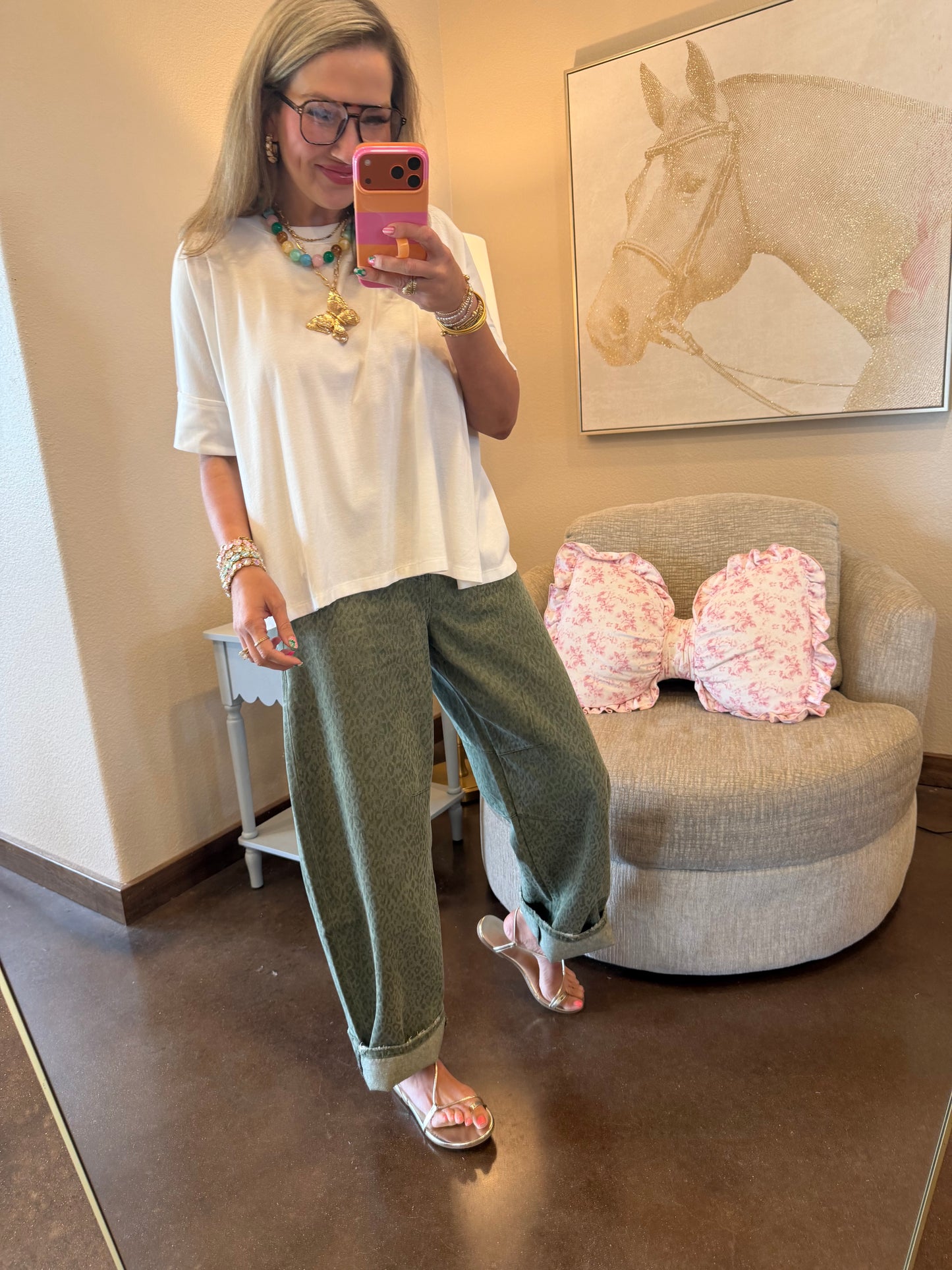 Ivory Oversized Pullover Round Neck Top