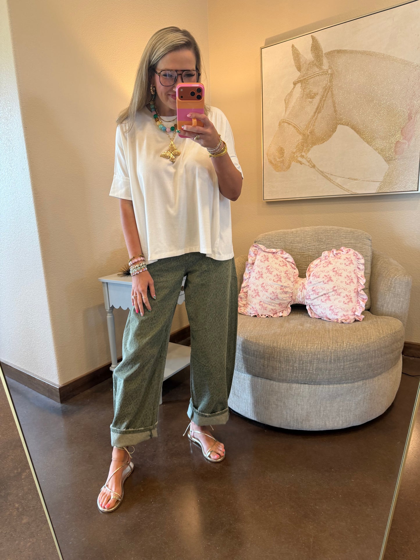 Ivory Oversized Pullover Round Neck Top
