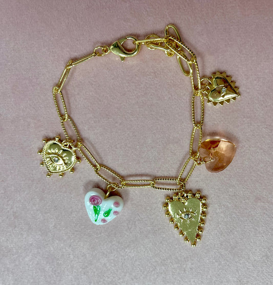Multi Heart Charm Bracelet