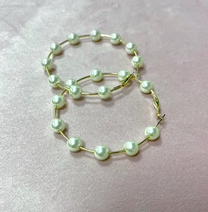 Pearl Spaced Hoop