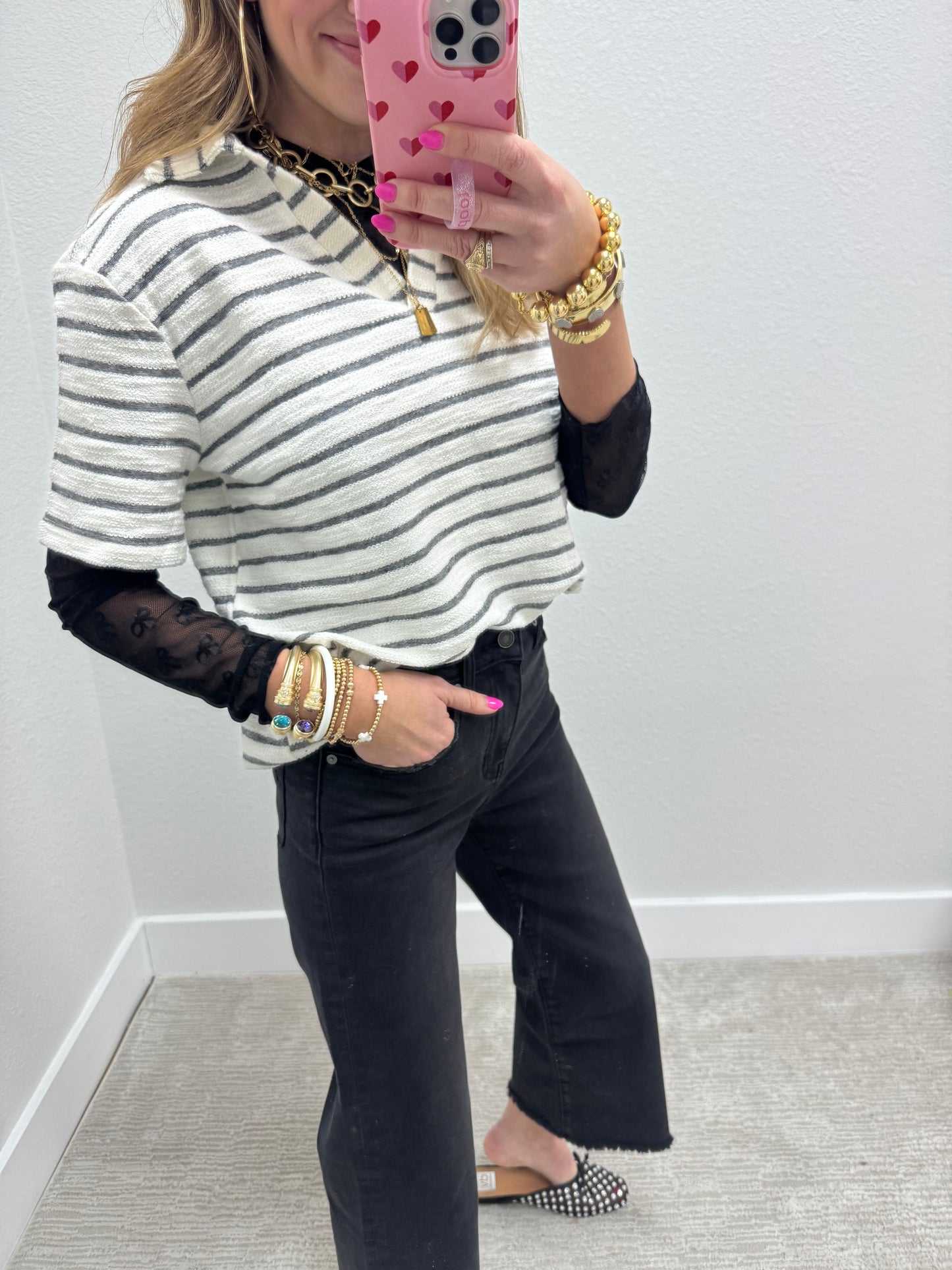 Washed Black Crop Wide Leg Jeans